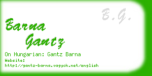 barna gantz business card